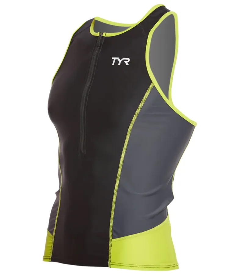 Tyr Men's Competitor Tri Tank Black/Lime-1